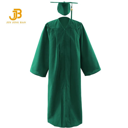 A Set of Black Graduation Gown and Caps for Graduation Ceremony Graduation Robe with Stole