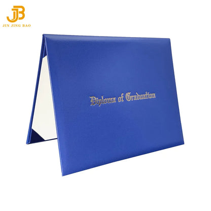 Custom Logo PU A4 8.5" * 11" University Graduation Certificate Folder Diploma Cover with Gold Foil Stamping Logo