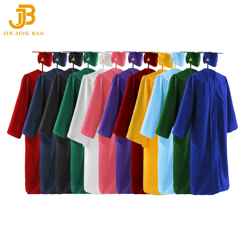 Factory Customized  Wholesale Graduation Gowns University College Matte Graduation Gowns and Caps Graduation Gown