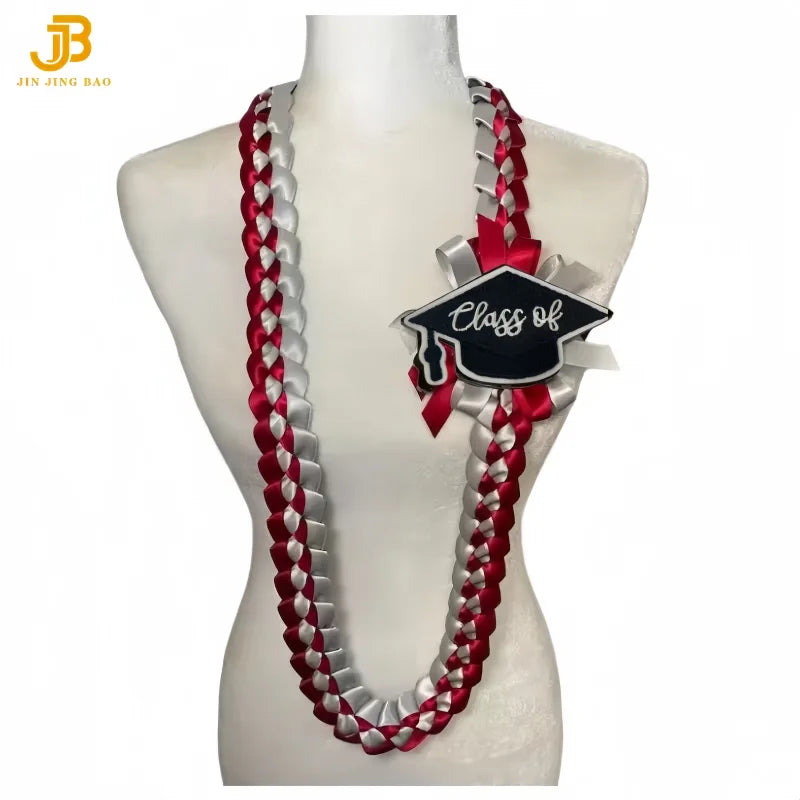 Custom Class of 2026 Hawaiian Party Flower Leis Luau Wreath Set and Graduation Season Ribbon Leis
