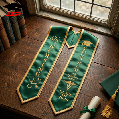 Small MOQ Custom Embroidered Graduation Shawl Non-fade Printing Factory Straight Wholesale for Colleges
