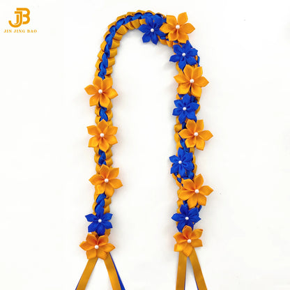 Wholesale 2025 Graduation Lei with 15 Floral Decorations Ribbon Leis for Graduation Ceremonies