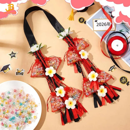 New Arrival Hawaiian Graduation Ribbons Lei Class of 2026 with Bags Graduation Candy Lei for Graduation Gift