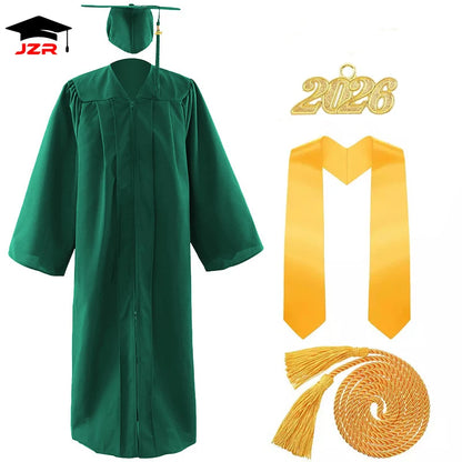 2026 Factory Custom Wholesale Bachelor Graduation Gowns Adult US Style Graduation Gown and Cap with Golden Stole & Honor Cord