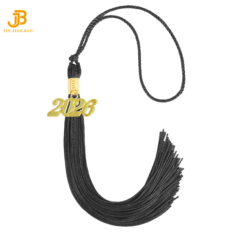 Wholesale Graduation Tassel 2026 Solid Color With Gold Tassel Charm for Graduation Cap Decorations