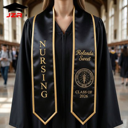Small MOQ Custom Embroidered Graduation Shawl Non-fade Printing Factory Straight Wholesale for Colleges