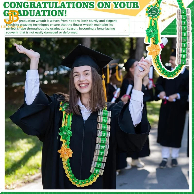 Wholesale 2 Colors Ribbon Graduation Lei for Graduation Senior or Awards Banquets Graduation Ribbon Leis