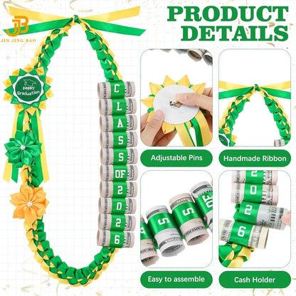Wholesale 2 Colors Ribbon Graduation Lei for Graduation Senior or Awards Banquets Graduation Ribbon Leis