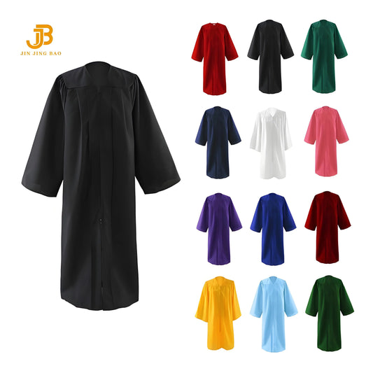 Wholesale Adult Choir Robes 100% Polyester Graduation Gowns 12 Colors Matte College Grad Gown for High School Dress