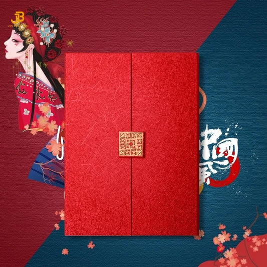 Blue Heavyweight Cardboard Certificate Holder A4 8K Custom Gold Trifold Diploma Cover With Square Button