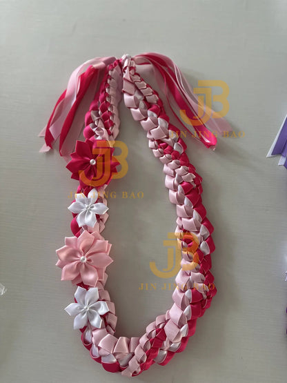 2026 New Cross Weaving Graduation Wreath Ribbon Necklace Multi-Colored Honor Rope Double-Layer Leis