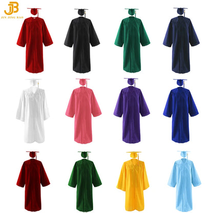 Factory Customized  Wholesale Graduation Gowns University College Matte Graduation Gowns and Caps Graduation Gown