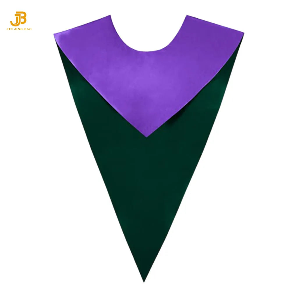 Two-Color Satin Reversible V Stole for Choir Classic Summer & Winter Matte Front V Stole