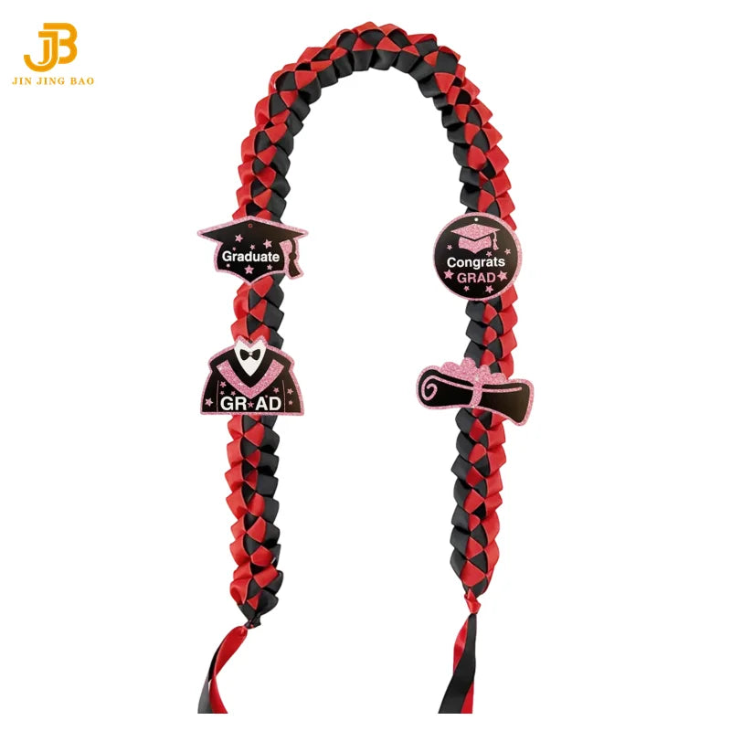 2026 Graduation Velvet Ribbon Lei Braided Necklaces and Garland High School College Party Decorations and Gifts