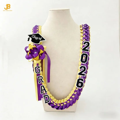 Hot Sale Graduation Leis for College High School Party Favor - Class of 2026 Gorgeous Graduation Ribbon Lei Necklace