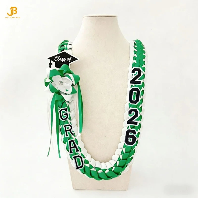 Hot Sale Graduation Leis for College High School Party Favor - Class of 2026 Gorgeous Graduation Ribbon Lei Necklace