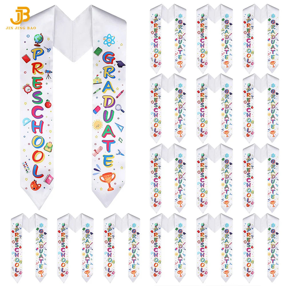 A Set Graduation Sash and Cap Tassel and Certificate Graduation Stole Class of 2025 Kids