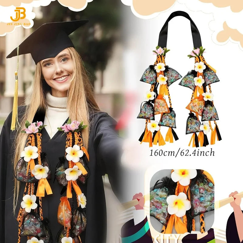 70 Inch Hawaiian Graduation Candy Lei Class of 2026 with Sachet Bags Graduation Lei for Grad Senior High College School Gift