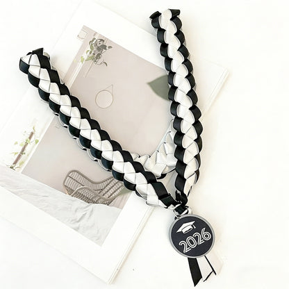 120cm Double Braided Necklace 4 Ribbon Weaving Wreath Collar Gift Rope Honor Ribbon Graduation Ribbon Lei
