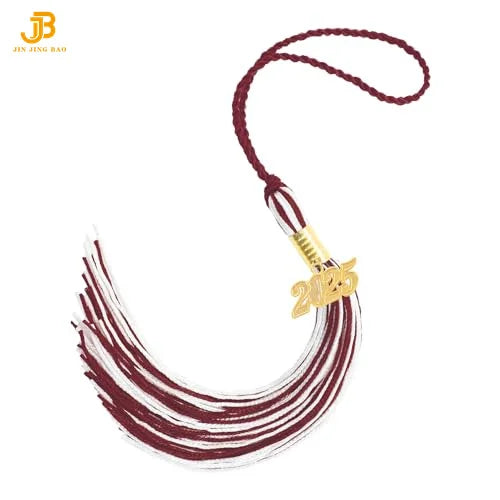 Factory Wholesale High Quality Graduation Fringe Multi-color Tassel With 2025 2026 Year Gold Silver Charm for Grad Cap