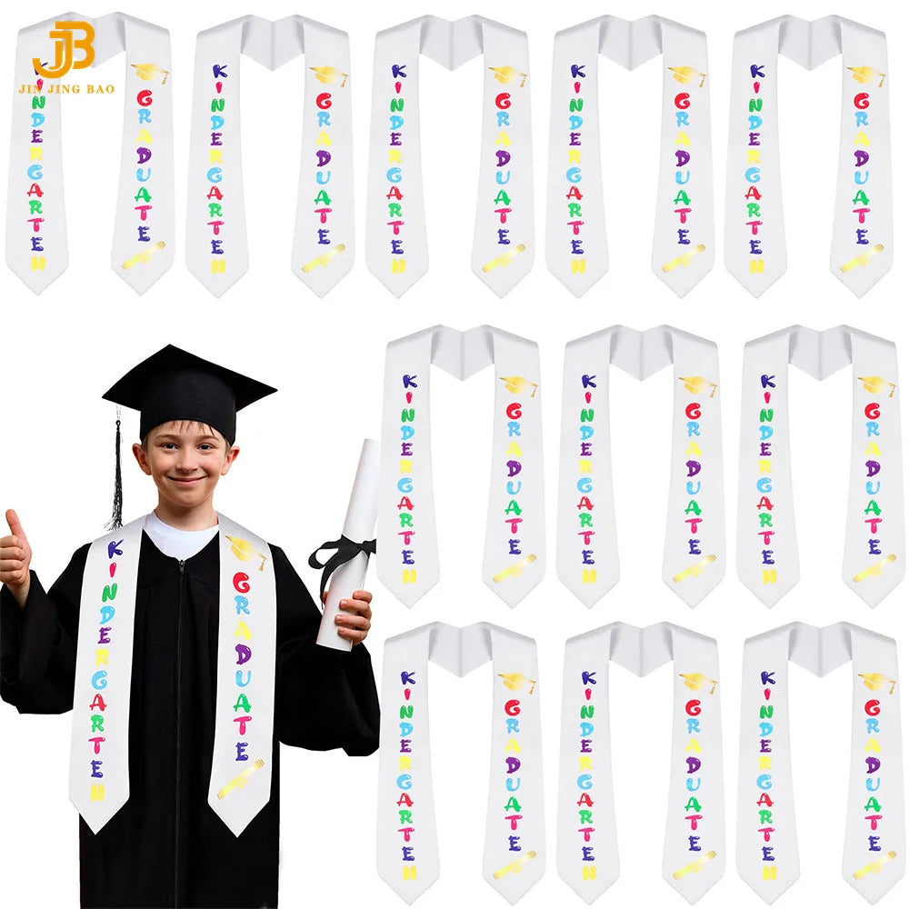 A Set Graduation Sash and Cap Tassel and Certificate Graduation Stole Class of 2025 Kids
