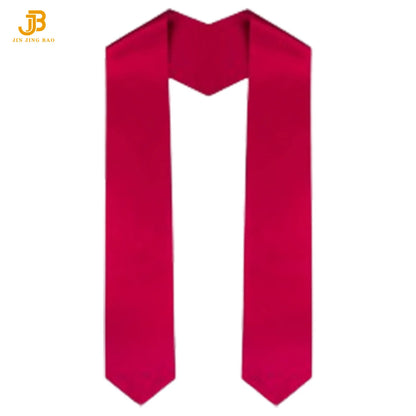 100% Polyester Satin Finish Red Color Plain Satin Graduation Honor Stoles or Sashes