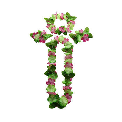 Hot Sales Hawaiian Leis Party Decorations Hawaiian Leis Necklace Tropical Luau Hawaii Silk Flower Lei Theme Party Favors