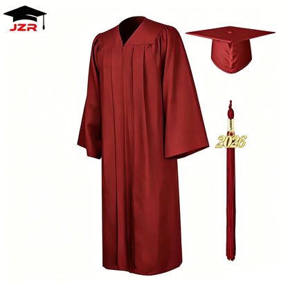 2026 Factory Wholesale American University Black Graduation Gowns Hat Graduation Gown and Cap & Graduation Toga Set in Stock