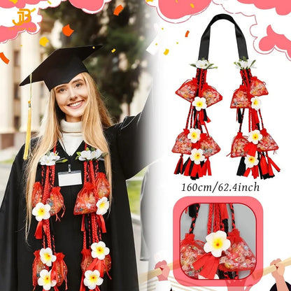 New Arrival Hawaiian Graduation Ribbons Lei Class of 2026 with Bags Graduation Candy Lei for Graduation Gift