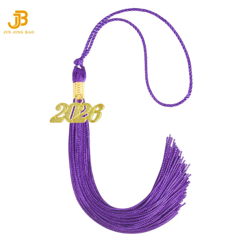 Wholesale Graduation Tassel 2026 Solid Color With Gold Tassel Charm for Graduation Cap Decorations