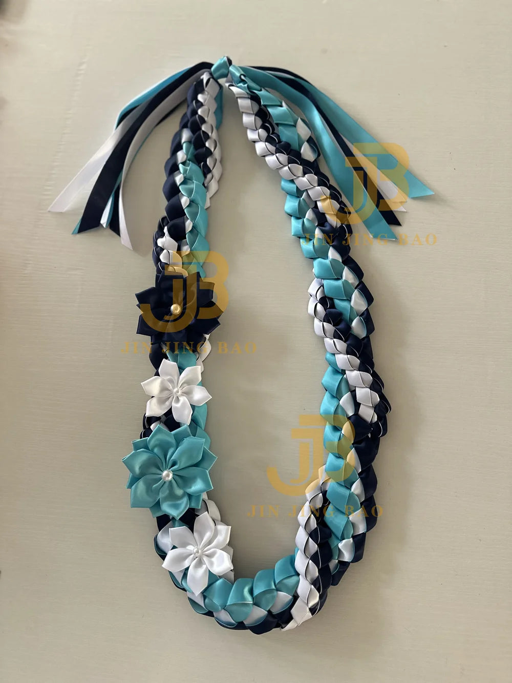 2026 Double Layer Graduation Wreath Woven Necklace Honor Rope Ribbon Handmade Satin Leis 120cm