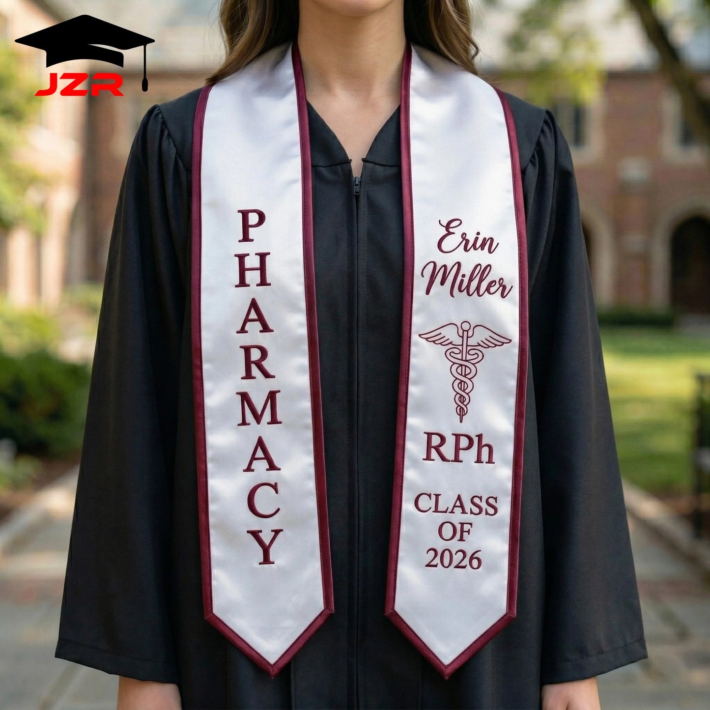 Small MOQ Custom Embroidered Graduation Shawl Non-fade Printing Factory Straight Wholesale for Colleges