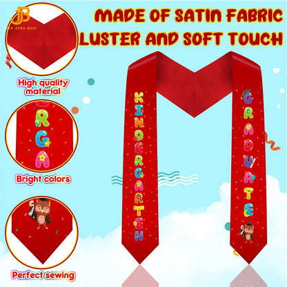 Graduation Stoles Wholesale Graduation Stole Sublimation Blanks Red Trim for Kids