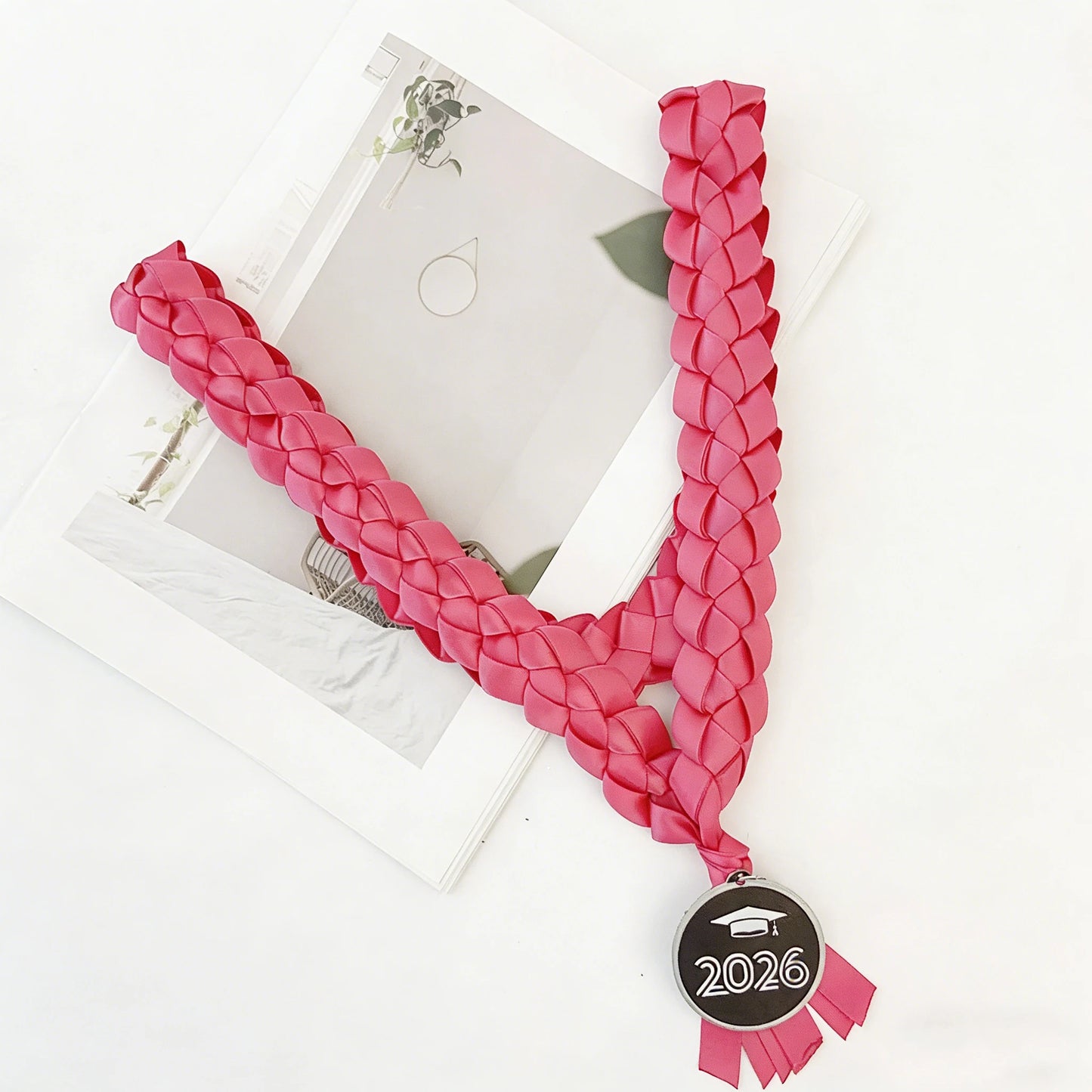 120cm Double Braided Necklace 4 Ribbon Weaving Wreath Collar Gift Rope Honor Ribbon Graduation Ribbon Lei