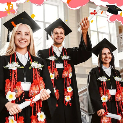New Arrival Hawaiian Graduation Ribbons Lei Class of 2026 with Bags Graduation Candy Lei for Graduation Gift