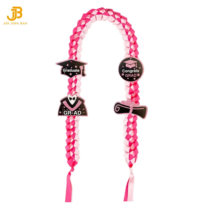 2026 Graduation Velvet Ribbon Lei Braided Necklaces and Garland High School College Party Decorations and Gifts