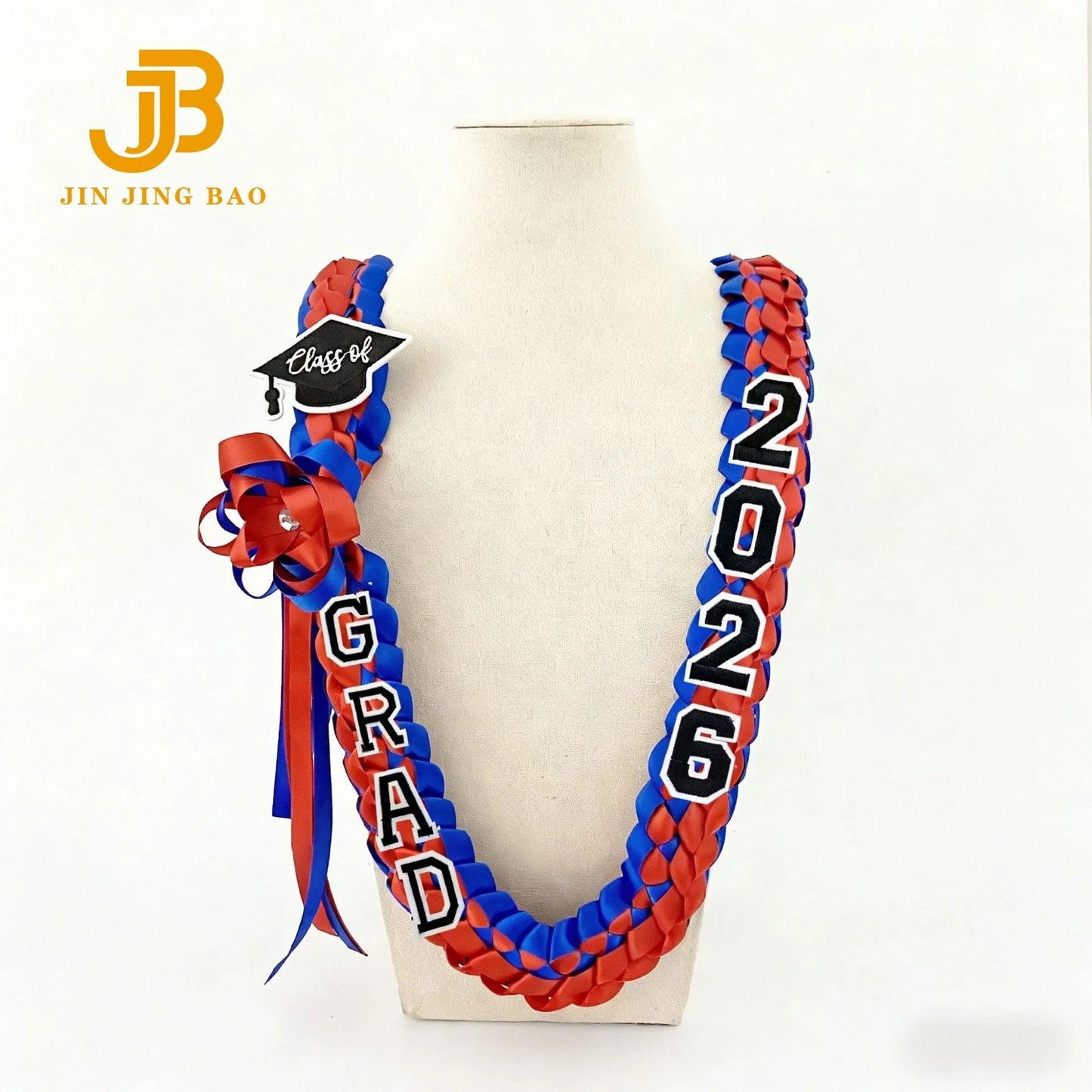 2026 Popular Student Handmade Weaving Polyester Colorful Ribbons Honor Strings Accessories Unique Graduation Wreath Necklace