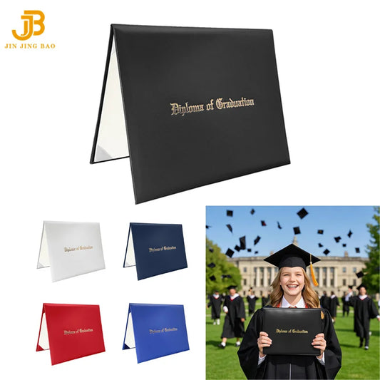 Custom Logo PU A4 8.5" * 11" University Graduation Certificate Folder Diploma Cover with Gold Foil Stamping Logo
