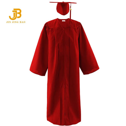 A Set of Black Graduation Gown and Caps for Graduation Ceremony Graduation Robe with Stole