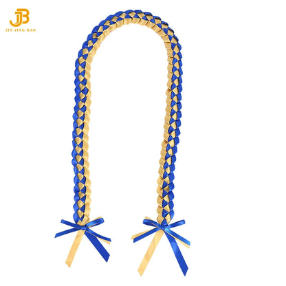 Factory Wholesale Graduation Party Gift Double Braided Honor Leis Necklace College Graduation Ribbon Leis