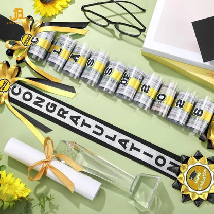Custom Polyester Ribbon Flower Leis Wholesale Graduation Birthday Necklace with Logo Support