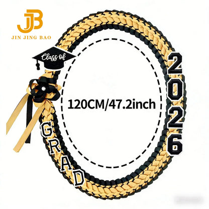 Wholesale Unisex Graduation Ribbon Lei Necklace Honor Cord Braided Design Polyester Material-2026 Graduation Gift Party