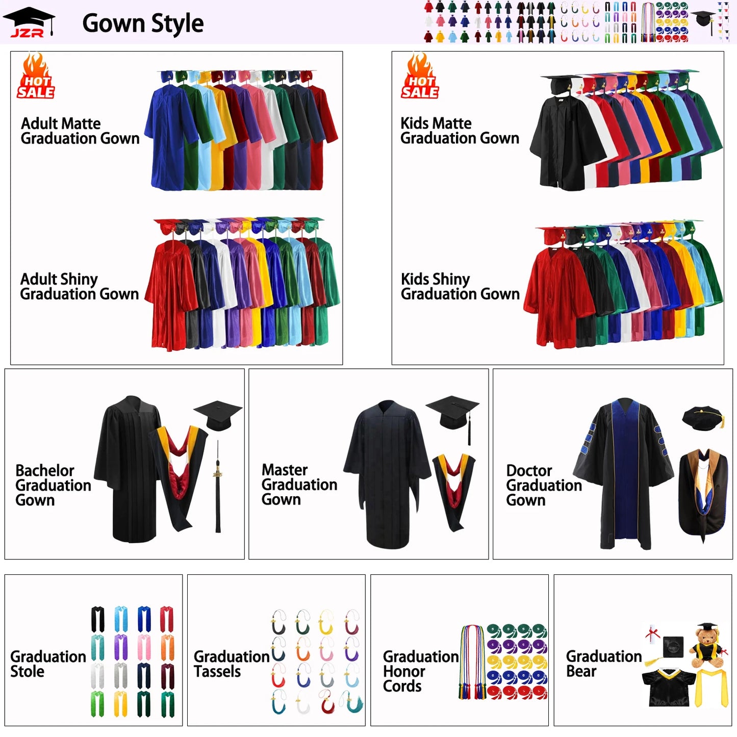 2026 Factory Wholesale American University Black Graduation Gowns Hat Graduation Gown and Cap & Graduation Toga Set in Stock