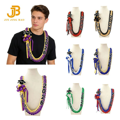 Wholesale Unisex Graduation Ribbon Lei Necklace Honor Cord Braided Design Polyester Material-2026 Graduation Gift Party