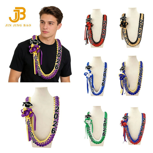 Wholesale Unisex Graduation Ribbon Lei Necklace Honor Cord Braided Design Polyester Material-2026 Graduation Gift Party