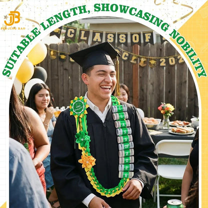 Custom Colors Polyester Graduation Lei with Floral Decorations for School Ceremonies Holiday Parties