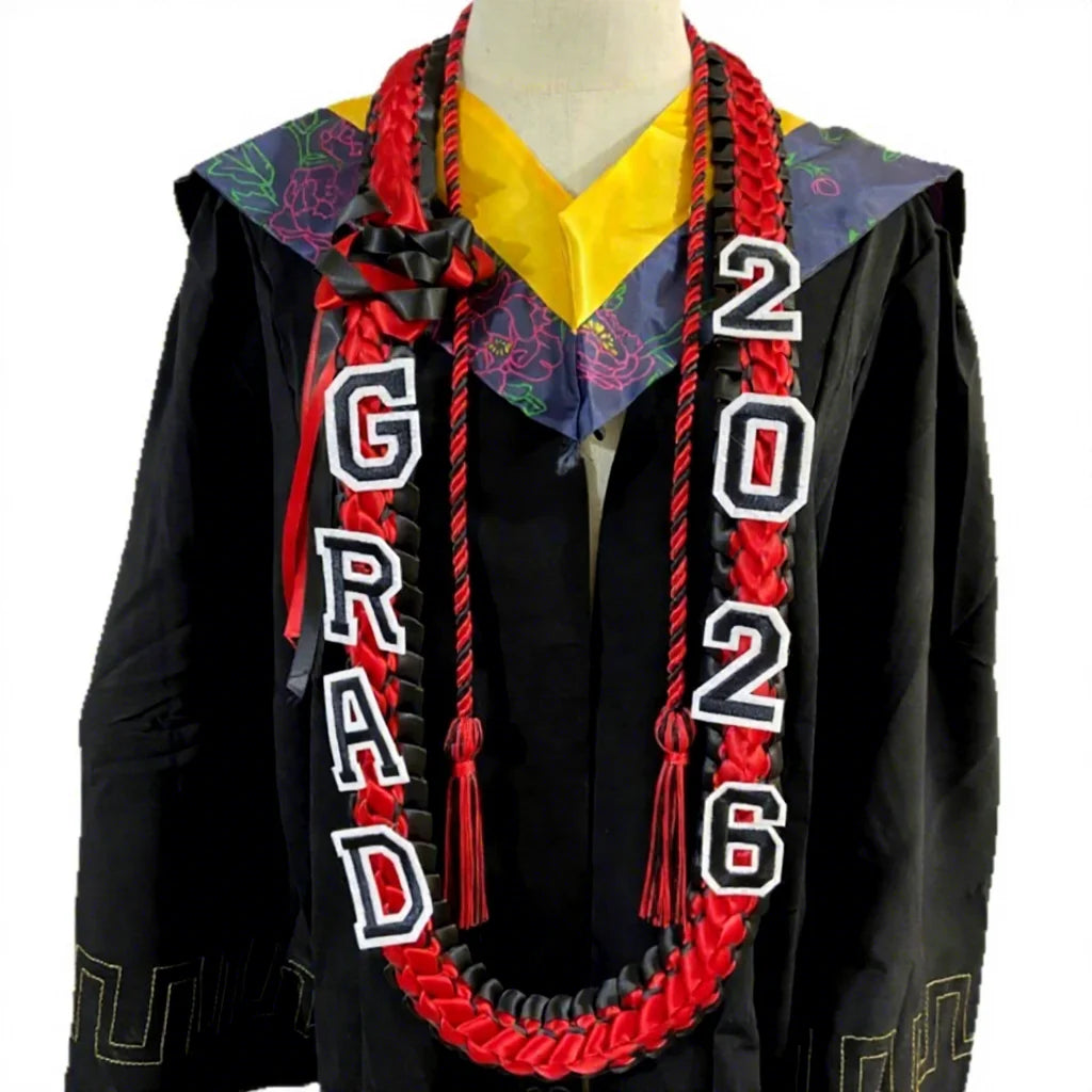 2026 Cross-Border Popular Graduation Ribbon Wreath Weaving Colorful Gift Honor Cord Handmade Graduation Leis
